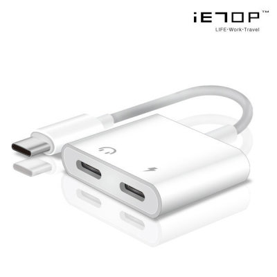 IETOP/JBC038/Type-C/Dual/2in1/Recharge/Adapter/Earphones/Headphones/Smartphone/Recharge/Simultaneous