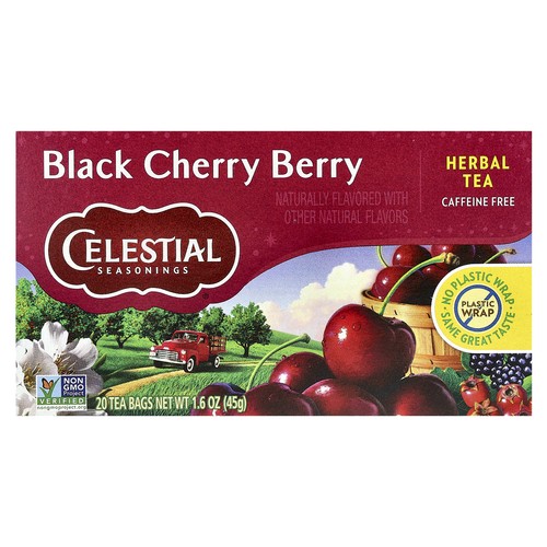 Herbal Tea, Black Cherry Berry, Caffeine Free, 20 Tea Bags, 1.6 oz (45 g)