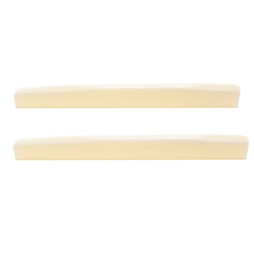 Musiclily Pro 73.66mm Compensated Acoustic Guitar Bone Saddle for 6 String Martin Style, Ivory Set of 2