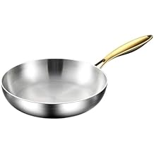 316 Stainless Steel Frying Pan Wok Pan Nonstick Cooking Fried Steak Stove Pot Induction General Saucepan Kitchen Cookware(28cm)
