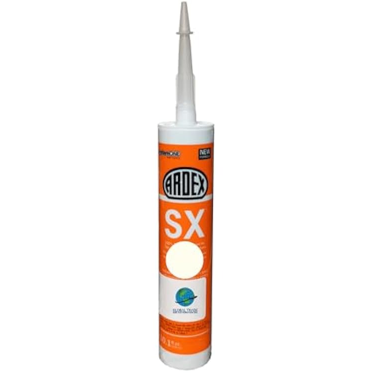 Ardex SX Silicone Caulk Sealant for Tile & Stone, High Bond Strength Adhesive, 10.1 oz, Polar White - 01