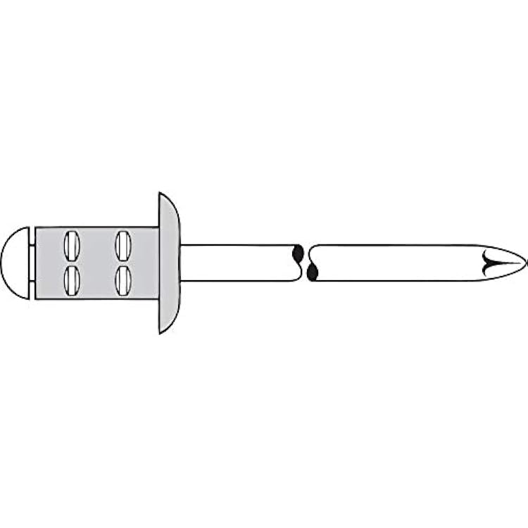 Gesipa Polygrip Mehrbereichsniete Mushroom Head 3.2X 8 cm Aluminium with Steel Mandrel, Pack of 1000 1433822