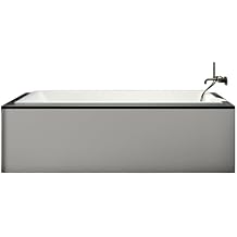 Eviva Teddy 59-Inch Acrylic Bathtub Non-Slip Deep Soaking Bathtub 61-Gallon Drop-In Modern Soaker Deep Rectangular Bath Tub in Glossy White