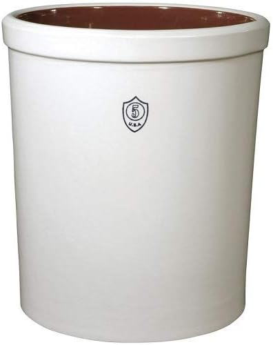 The Homebrew Shop 5 Gallon Classic Stoneware Crock (Ohio Stoneware) - Fermentation Crock for Vegetable & Fruit Preservation