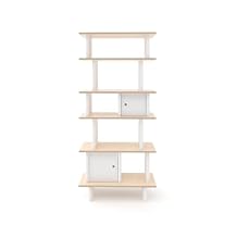 OEUF Vertical Mini Library Tall Modern Bookshelf with Cubbies | Baltic Birch & Eco-MDF | Non-Toxic, GREENGUARD Gold Certified | Space-Saving Design | Made in Europe