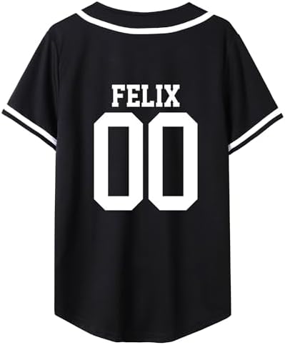 KPOP Skz Baseball Jersey Felix Hyunjin Changbin Jisung Support Tee for Men Women