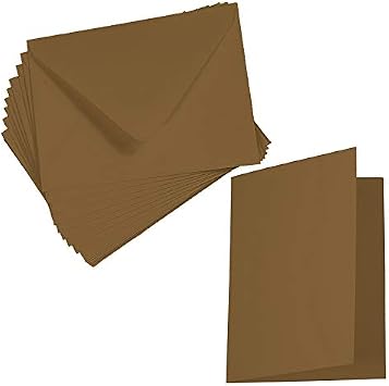 Cards with Envelopes, Walnut Matt, A7 Folded, 25 Pack
