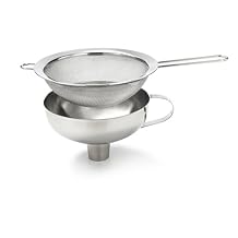iSi Funnel & Sieve - Stainless Steel Combination Set with 700ml Capacity - Universal Fit, Compatible with Cream Whippers, Canning Jars, Bottles - Dishwasher Safe, Professional Kitchen Accessories