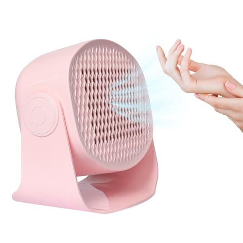 Rotatable Air Nail Dryer, 600W Warm & Cool Wind Blower Dryer for Regular Nail Polish, Multifunctional Nail Polish Fan Blow Dryer for Both Hands and Feet, Home and Salon Use No Harmful Pink