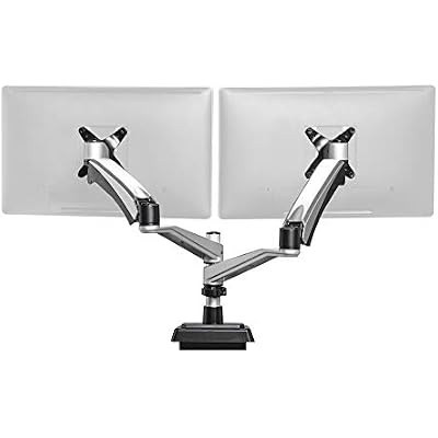 Vari Dual Monitor Arm - VESA Monitor Mount w 360 Degree Adjustment - Monitors up to 27 inches, 19.8 lbs - Double Monitor Arms with Full Adjustability - Computer Monitor Stand for Home or Office