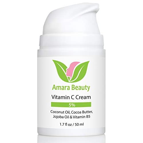 Amara Beauty Vitamin C Cream for Face with Coconut Oil, Cocoa Butter & Jojoba Oil, 1.7 fl. oz.