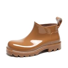 KELMALL Women's Short Waterproof Chelsea Rain Boots Lightweight Platform Ankle Booties with Anti-Slip Sole & Comfort Insole for Outdoor