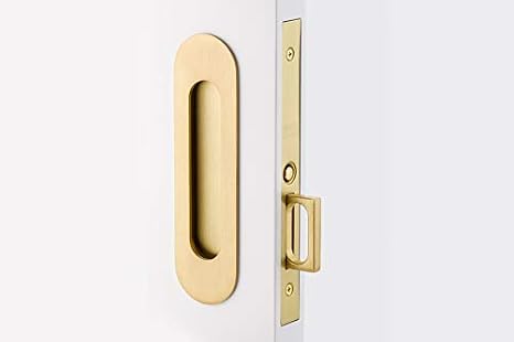 Emtek Pocket Door Mortise - Narrow Oval Passage Function (Flat Black)