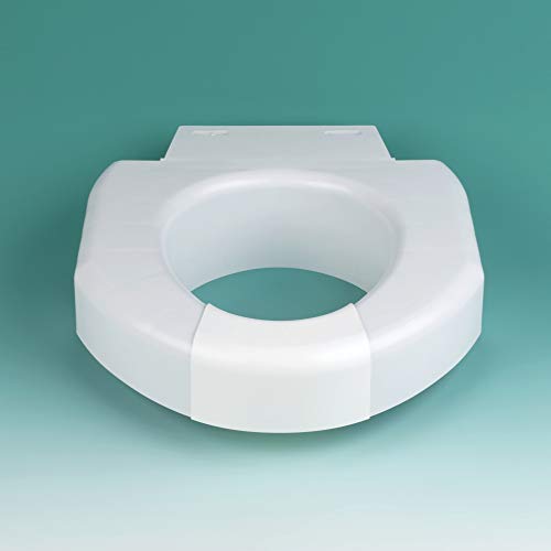 SP Ableware 37228 Secure-Bolt 3 Elevated Toilet Seat with Convertible OpenClosed Front, Plastic, White