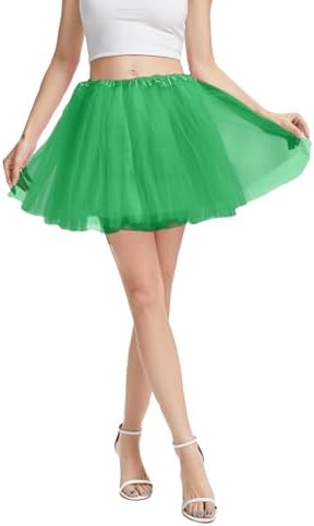 Adult Womens 4 - Layered Fluffy Tulle Tutu Skirt for Ballet, Dance, Halloween & Christmas Costumes