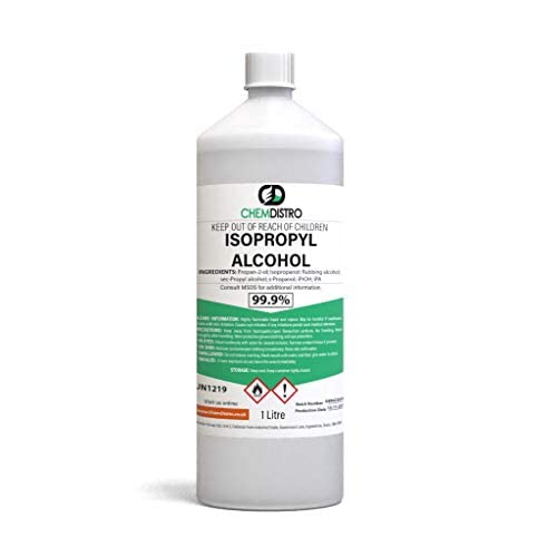 ChemDistro Isopropyl Alcohol - Lab Grade 99.9% Rubbing Alcohol - 1 Litre Isopropanol IPA Disinfectant - Household Cleaning Alcohol Suitable for Electronics, Glass, Paint, Removing Grease and Glue