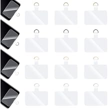 Tether Tab Universal Phone Lanyard - 12 Pcs Transparent Cell Phone Patch With Upgraded Metal D Ring