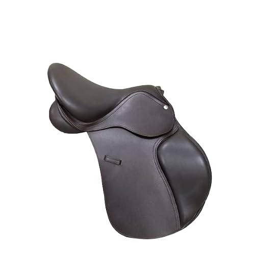 Premium Well Padded Comfortable English Leather Solid Black Light Weight Plastic Tree Jumping Horse Saddle
