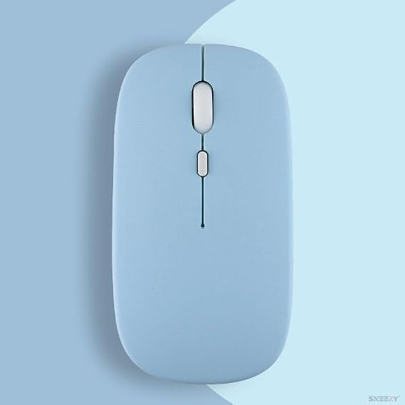 Şarj Edilebilir Tüm Cihazlara Uyumlu Sessiz Hızlı 2,4+5.0 Kablosuz Mouse (Mavi)