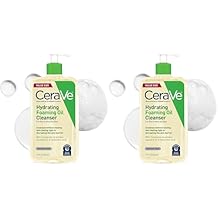 CeraVe Hydrating Foaming Oil Cleanser,Moisturizing Oil Cleanser for Face & Body,Squalane-Oil + Hyaluronic Acid + Ceramides,For Dry to Very Dry Skin,Fragrance Free & Residue Free,19 FL Oz,(Pack of 2)