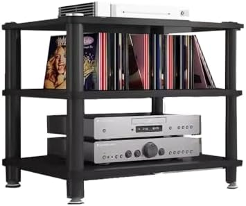 Media Storage Cabinet Rack Audio Tower, Modern Audio-Video Media Stand, 1/2/3/4-Tier Media Cabinet, Wood Stereo Cabinet