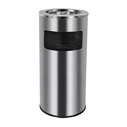 Trash Can Kitchen Garbage Bin Stainless Steel Trash Can Large Commercial Hotel Lobby Trash Cans with Astray Elevator Entrance Ash Bucket Mall Double-layer Round Garbage Bin Kitchen Trash Can Garbage c