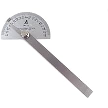 Shinwa Japanese #19 Stainless Steel Protractor 0-180 degrees with Round Head