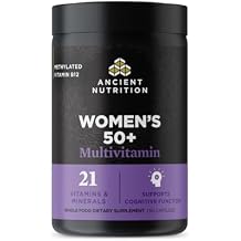 Ancient Nutrition Womens 50+ Multivitamin with Ashwagandha Menopause Support for Hot Flashes, Sleep, Mood, Energy & Hormonal Balance 21 Vitamins & Minerals 30 Servings