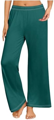 Ronony Lounge Pants For Women Loose Fit Plus Size Pajama Pant Lightweight Straight Leg Trouser Casual Elastic Waist Sleepwear