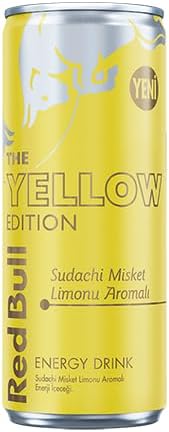 Red Bull Enerji İçeceği Yellow Edition, Sudachi Misket Limonu Aromalı Enerji İçeceği 250 ML, Enerji, Kutu