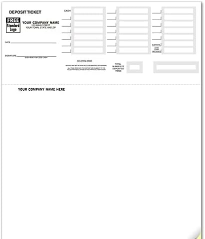 ABC Quick Books Compatible 2-Part Laser Deposit Tickets (Set of 250)