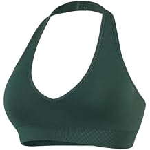 AUROLA Influence Halter Backless V-Neck Sports Bra for Women, Open-Back Padded Yoga Workout Crop Top with Adjustable Straps