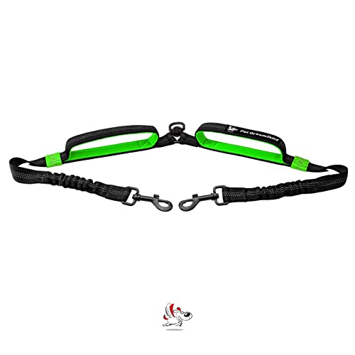 Pet Dreamland Exquisite Double Dog Coupler No Tangle Swivel for Two Medium Dogs. Premium Quality Attachment for Easy Dog Walking. You Will Absolutely Love This Amazing Gear Black & Green
