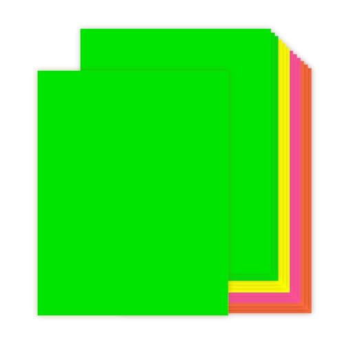 24 Sheets Neon Poster Board 11 x 14 Inches, Bright Color Cardstock Paper Fluorescent Poster Board for School Craft Project Presentation Drawing Graphic Display 11 x 14 Inches
