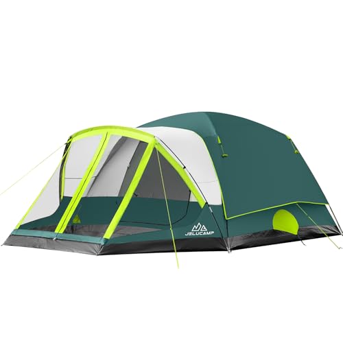 68 Person Large Waterproof Family Tents for Camping, Screened Camping Tent with Screen Porch, Bug-Free Relaxation & Easy Setup, Includes Rainfly & Carry Bag