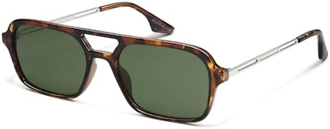 SOJOS Vintage Polarized Aviator Sunglasses for Women Men 70s Retro Flat Narrow Rectangular Womens Glasses SJ2186