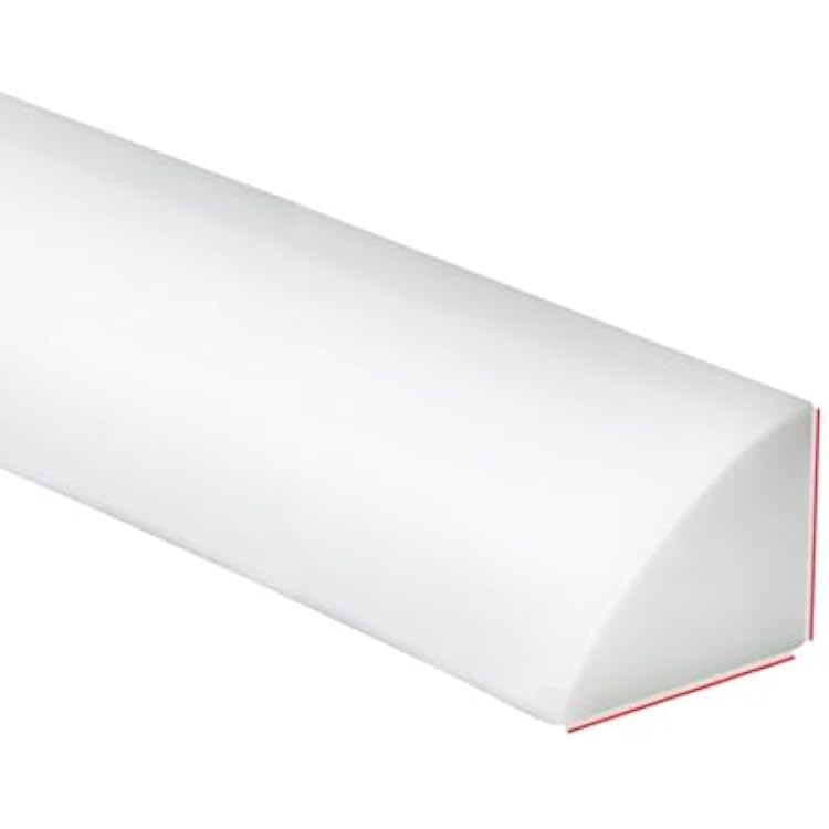 Duzzy 98 Inch Flexible Quarter Round Molding, Peel and Stick Silicone Rubber Trim Suitable for Shower Pans Gap and the Base of Staircase