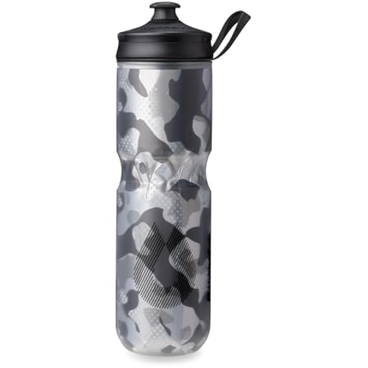 HydraPak | Polar Bottle - Polar Sport Insulated Water Bottle - BPA-Free, Sport & Bike Squeeze Bottle with Handle Contender Black, 700ml  24oz