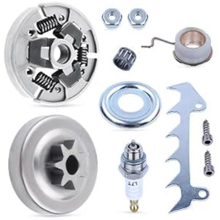 Adefol MS250 Chainsaw .325-7T Clutch Assy and Drum Bearing for Stihl 021 025 MS230 023 MS210 with Felling Dog, Worm Gear, Clutch Washer, Bar Nuts, Spark Plug Replacement Parts for 1123 640 2074