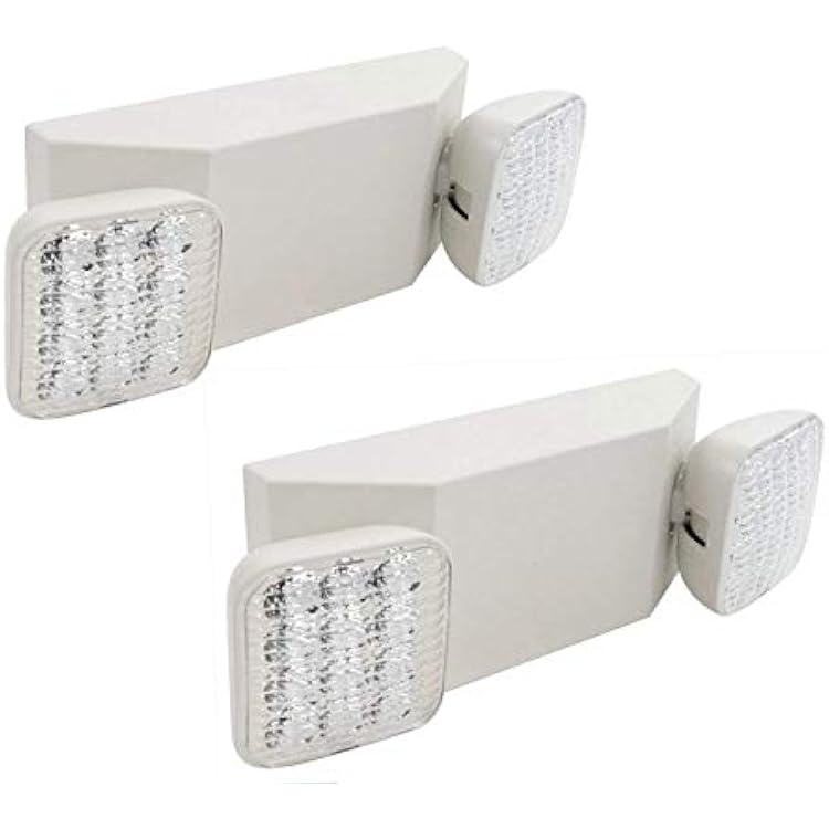 LED Emergency Lighting Fixtures with 2 Heads, Commercial Emergency Light with Battery Backup, UL 924 and CEC Qualified, 120-277 Voltage 2-Pack...