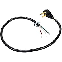 Whirlpool PT600L Genuine OEM 4-Prong 30-Amp Electric Dryer Power Cord, 6 Feet, Black Replaces 33002441, W10830963, 3390602