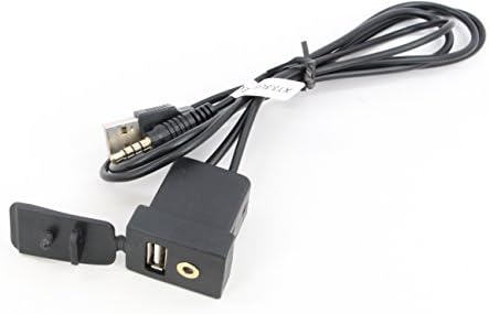 Xtenzi USB and 3.5mm AV Rectangle Panel Jack Extension Cable Compatible with Select Toyota, Honda Models