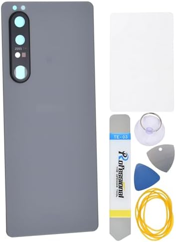 Gray Acrylic Glass Back Cover Replacement for Sony Xperia 1 III with Pre-Cut Adhesive Rare Cameras Frame and Glass Cover and Installation Instruction Tool Kit are Include