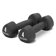 ZIVA Neoprene Tribell Dumbbell Pairs - Set of 2 Hand Weights, Non-Slip Durable Rubber Finish, No-Roll Design for Rigorous Exercise and Strength Training (Avail in 2-20 lb Pairs)
