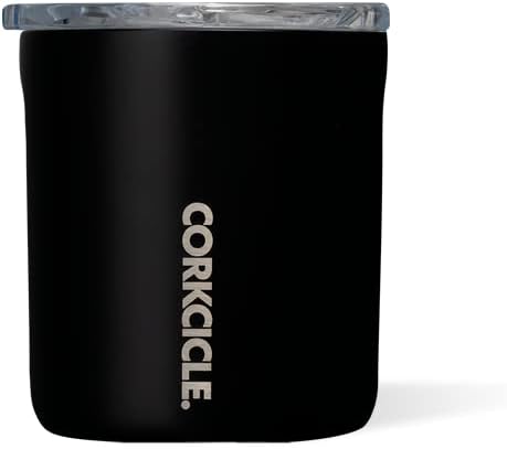Corkcicle Buzz Cup - Triple Insulated Stainless Steel Travel Cup with Shatterproof Lid - Reusable Tumbler - Matte Black, 12oz  355ml