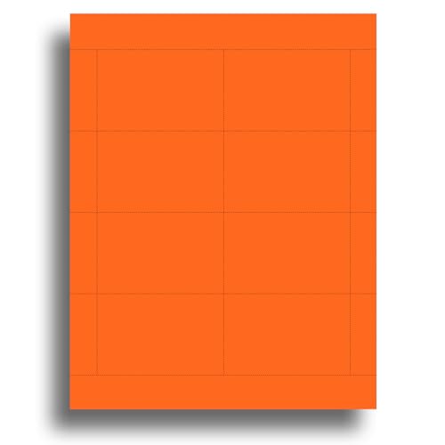 65lb Bright Name Badge Inserts 2.25 x 3.5-8 per page - High Visibility Standard Printable Name Tag Cardstock for Inkjet & Laser Printer Compatible - 25 Sheets  200 Printable Name Cards Orange