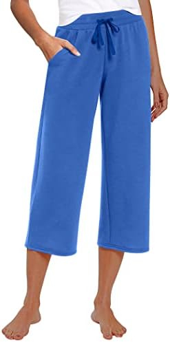 RESHE Womens Capri Yoga Pants Loose Soft Drawstring Workout Sweatpants Causal Lounge Pants with Pockets