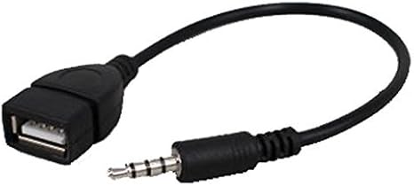 USB Female to 3.5mm Jack Male Audio Converter Adapter (Black)