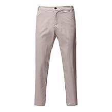 Maiyifu-GJ Men's Slim Fit Skinny Dress Pant Classic Solid Color Casual Suit Pant Lightweight Business Comfort Trousers (Khaki,Medium)