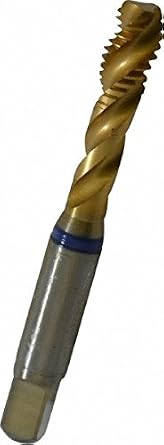 GUHRING 9039110079380 Spiral Flute Tap, Mod Bottom, Powered Metal Cobalt, TiN Coating, 3 Flute, 5/16"-24 Size